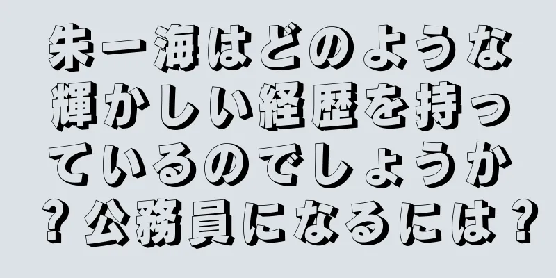朱一海はどのような輝かしい経歴を持っているのでしょうか？公務員になるには？