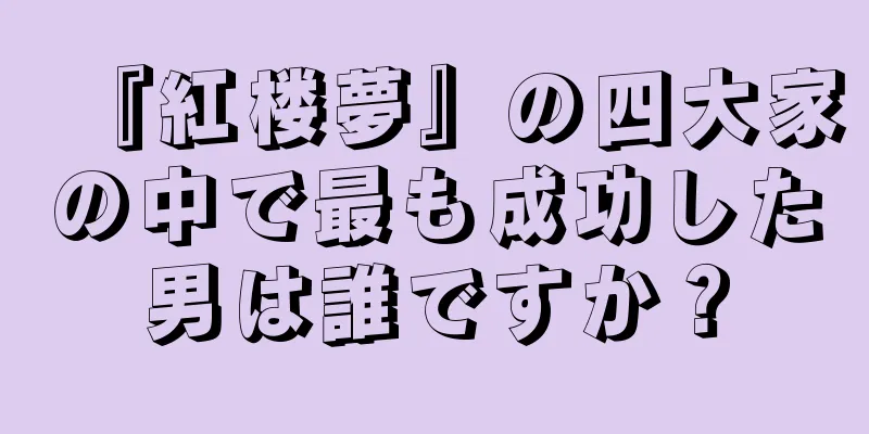 『紅楼夢』の四大家の中で最も成功した男は誰ですか？