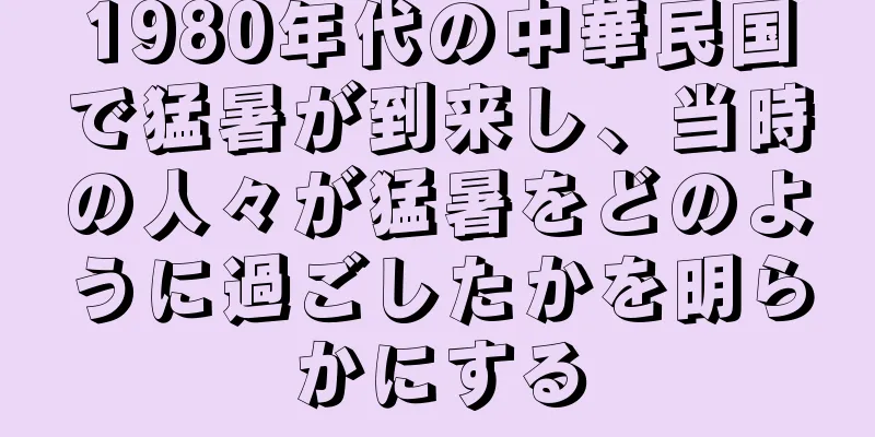 1980年代の中華民国で猛暑が到来し、当時の人々が猛暑をどのように過ごしたかを明らかにする
