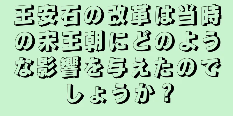 王安石の改革は当時の宋王朝にどのような影響を与えたのでしょうか？