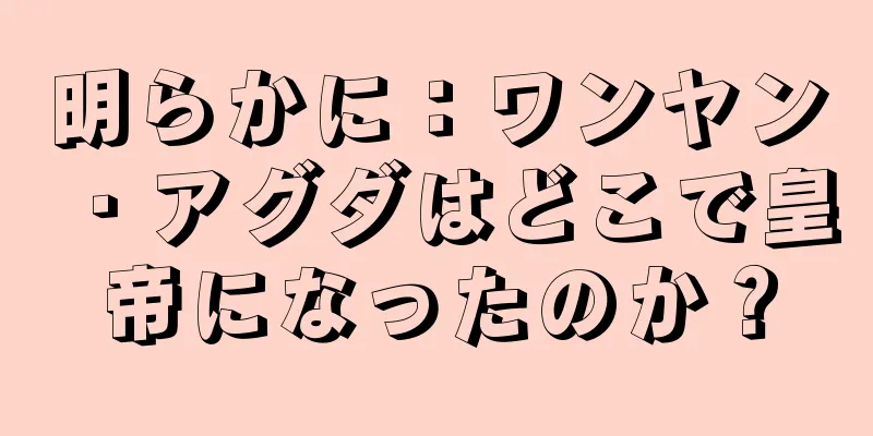 明らかに：ワンヤン・アグダはどこで皇帝になったのか？