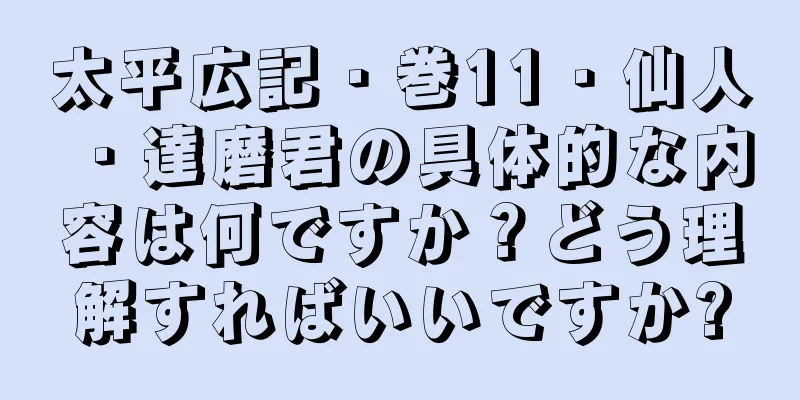 太平広記・巻11・仙人・達磨君の具体的な内容は何ですか？どう理解すればいいですか?