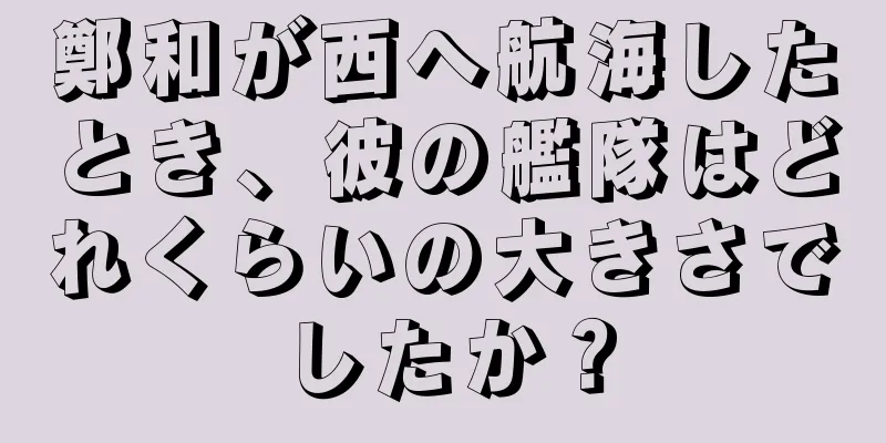 鄭和が西へ航海したとき、彼の艦隊はどれくらいの大きさでしたか？