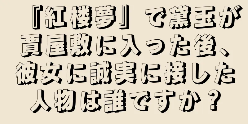 『紅楼夢』で黛玉が賈屋敷に入った後、彼女に誠実に接した人物は誰ですか？