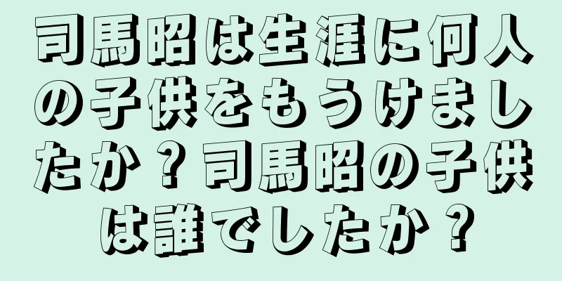 司馬昭は生涯に何人の子供をもうけましたか？司馬昭の子供は誰でしたか？