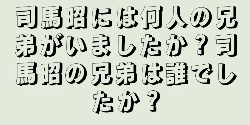司馬昭には何人の兄弟がいましたか？司馬昭の兄弟は誰でしたか？