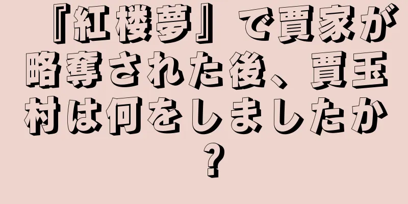 『紅楼夢』で賈家が略奪された後、賈玉村は何をしましたか？