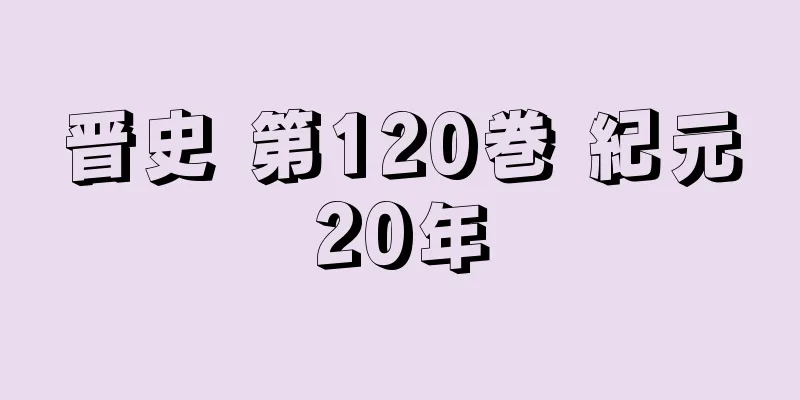 晋史 第120巻 紀元20年