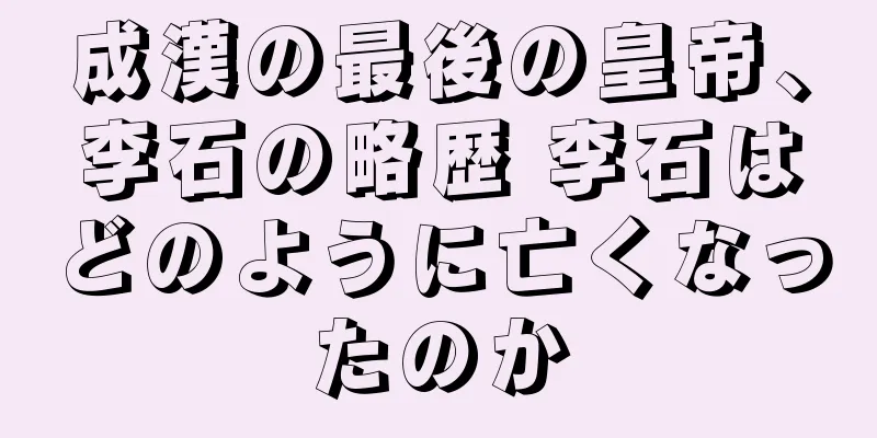 成漢の最後の皇帝、李石の略歴 李石はどのように亡くなったのか