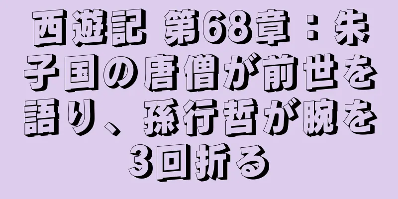 西遊記 第68章：朱子国の唐僧が前世を語り、孫行哲が腕を3回折る