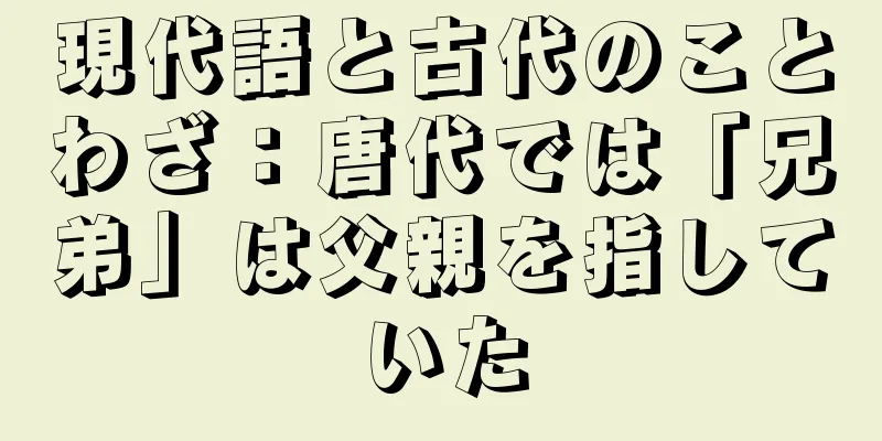 現代語と古代のことわざ：唐代では「兄弟」は父親を指していた