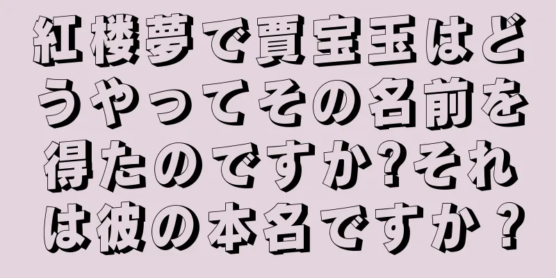 紅楼夢で賈宝玉はどうやってその名前を得たのですか?それは彼の本名ですか？