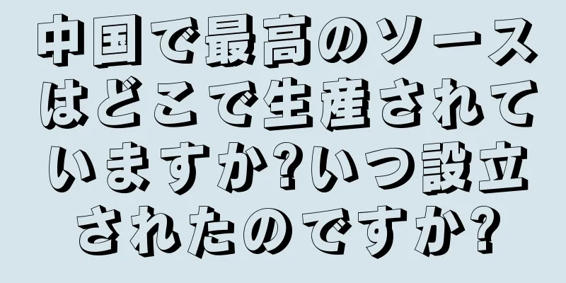 中国で最高のソースはどこで生産されていますか?いつ設立されたのですか?