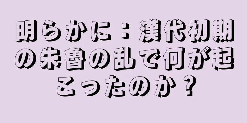 明らかに：漢代初期の朱魯の乱で何が起こったのか？