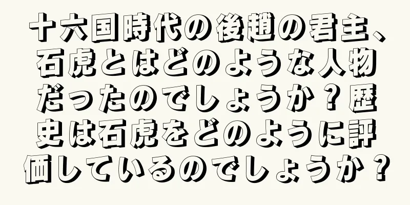 十六国時代の後趙の君主、石虎とはどのような人物だったのでしょうか？歴史は石虎をどのように評価しているのでしょうか？