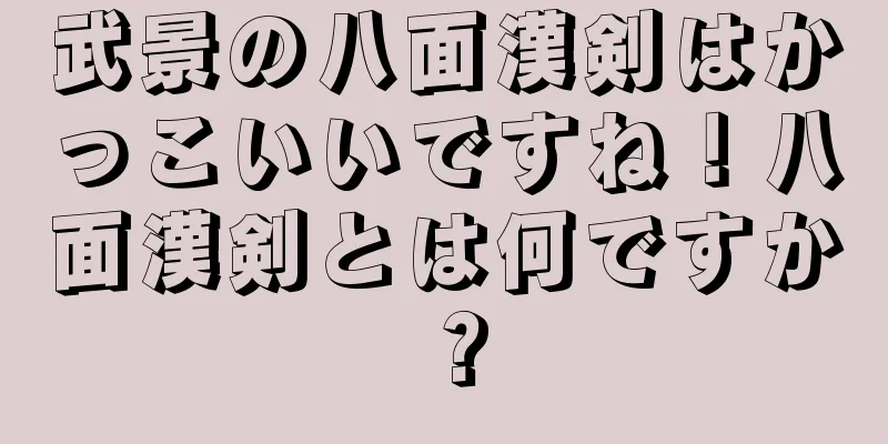 武景の八面漢剣はかっこいいですね！八面漢剣とは何ですか？