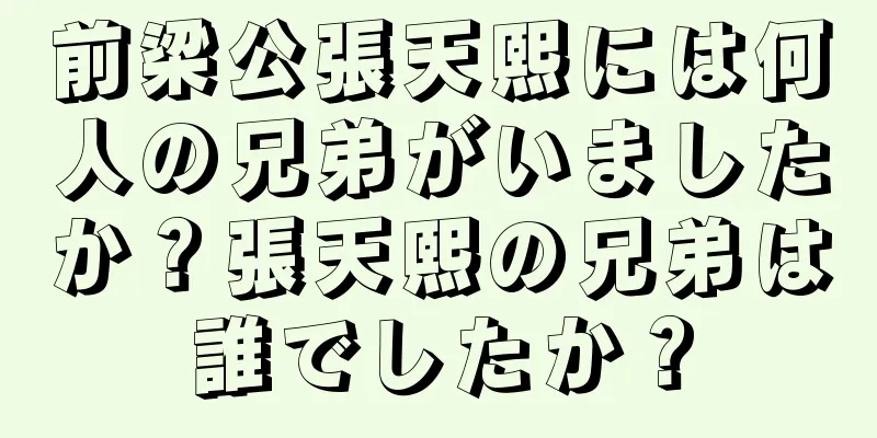 前梁公張天熙には何人の兄弟がいましたか？張天熙の兄弟は誰でしたか？