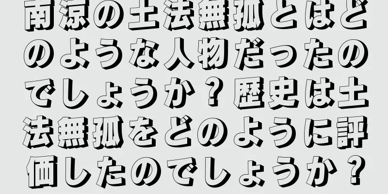 南涼の土法無孤とはどのような人物だったのでしょうか？歴史は土法無孤をどのように評価したのでしょうか？