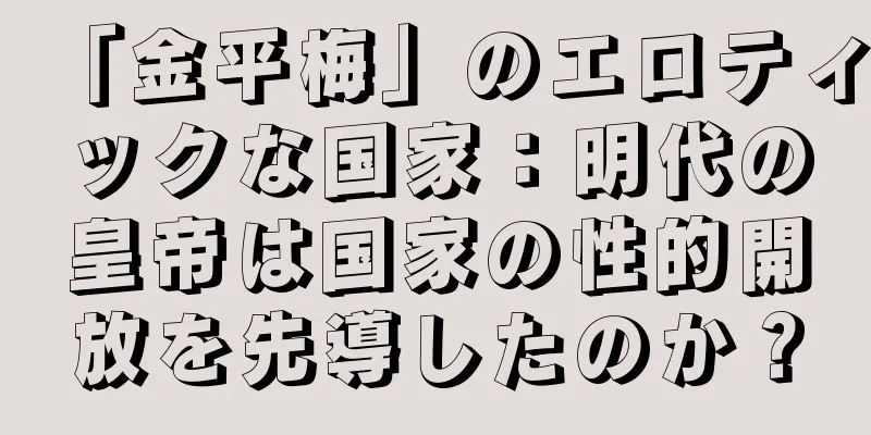 「金平梅」のエロティックな国家：明代の皇帝は国家の性的開放を先導したのか？