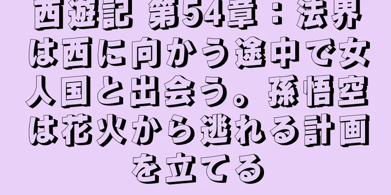 西遊記 第54章：法界は西に向かう途中で女人国と出会う。孫悟空は花火から逃れる計画を立てる