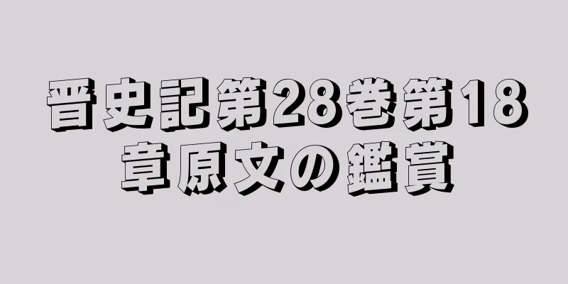 晋史記第28巻第18章原文の鑑賞