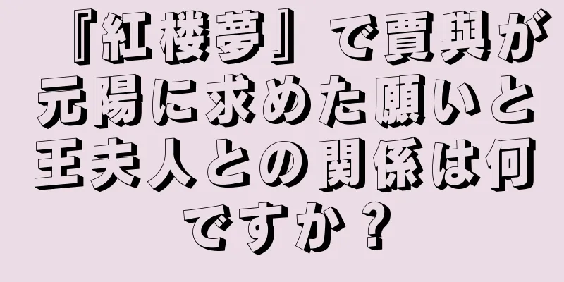 『紅楼夢』で賈與が元陽に求めた願いと王夫人との関係は何ですか？