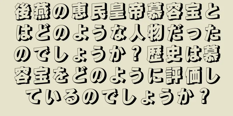 後燕の恵民皇帝慕容宝とはどのような人物だったのでしょうか？歴史は慕容宝をどのように評価しているのでしょうか？