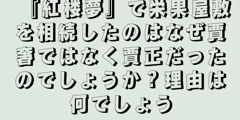 『紅楼夢』で栄果屋敷を相続したのはなぜ賈奢ではなく賈正だったのでしょうか？理由は何でしょう