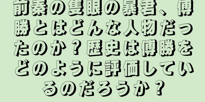 前秦の隻眼の暴君、傅勝とはどんな人物だったのか？歴史は傅勝をどのように評価しているのだろうか？