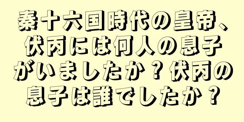 秦十六国時代の皇帝、伏丙には何人の息子がいましたか？伏丙の息子は誰でしたか？
