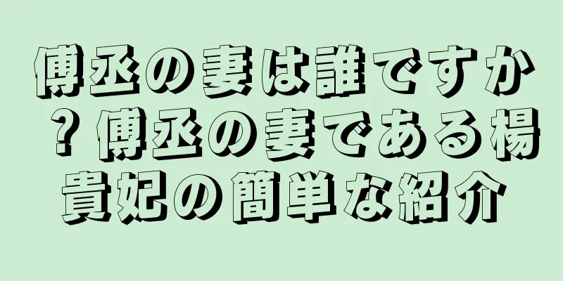 傅丞の妻は誰ですか？傅丞の妻である楊貴妃の簡単な紹介