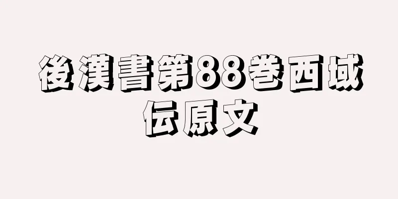 後漢書第88巻西域伝原文
