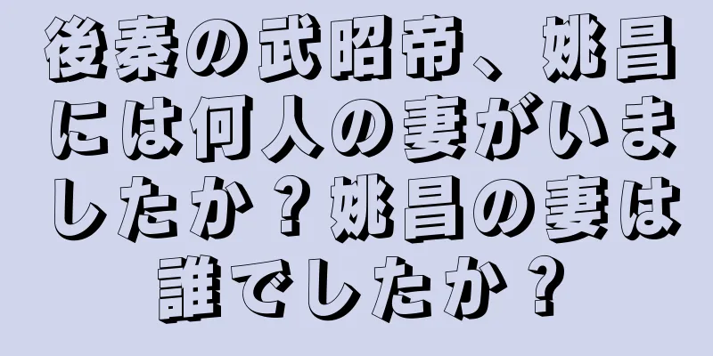後秦の武昭帝、姚昌には何人の妻がいましたか？姚昌の妻は誰でしたか？