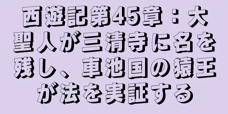 西遊記第45章：大聖人が三清寺に名を残し、車池国の猿王が法を実証する