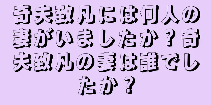 奇夫致凡には何人の妻がいましたか？奇夫致凡の妻は誰でしたか？