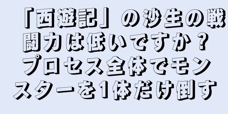 「西遊記」の沙生の戦闘力は低いですか？プロセス全体でモンスターを1体だけ倒す