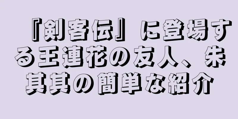 『剣客伝』に登場する王連花の友人、朱其其の簡単な紹介