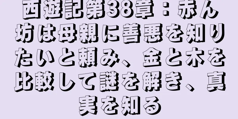 西遊記第38章：赤ん坊は母親に善悪を知りたいと頼み、金と木を比較して謎を解き、真実を知る