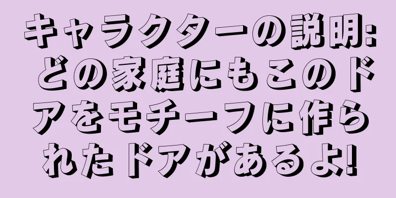 キャラクターの説明: どの家庭にもこのドアをモチーフに作られたドアがあるよ!