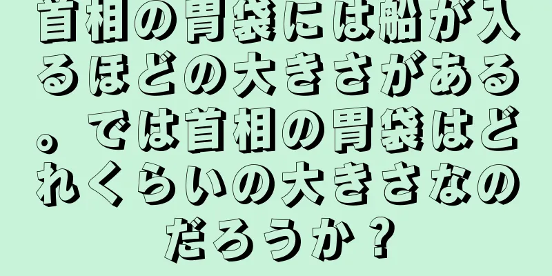 首相の胃袋には船が入るほどの大きさがある。では首相の胃袋はどれくらいの大きさなのだろうか？