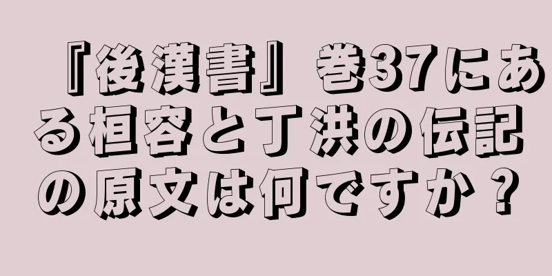 『後漢書』巻37にある桓容と丁洪の伝記の原文は何ですか？