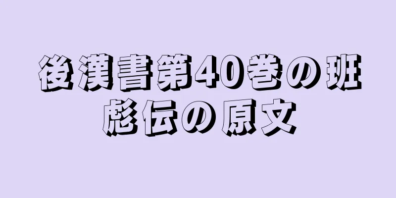 後漢書第40巻の班彪伝の原文