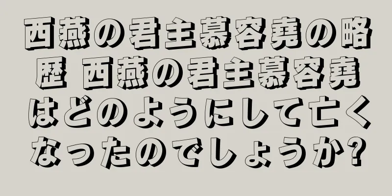 西燕の君主慕容堯の略歴 西燕の君主慕容堯はどのようにして亡くなったのでしょうか?