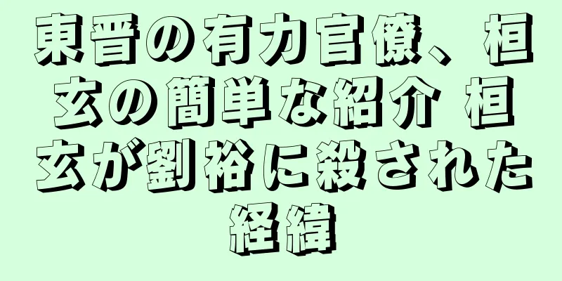 東晋の有力官僚、桓玄の簡単な紹介 桓玄が劉裕に殺された経緯