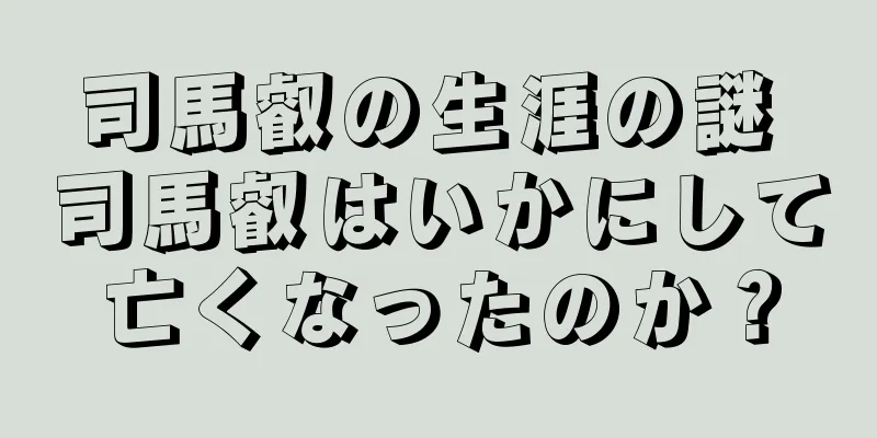 司馬叡の生涯の謎 司馬叡はいかにして亡くなったのか？