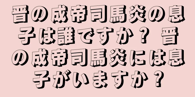 晋の成帝司馬炎の息子は誰ですか？ 晋の成帝司馬炎には息子がいますか？
