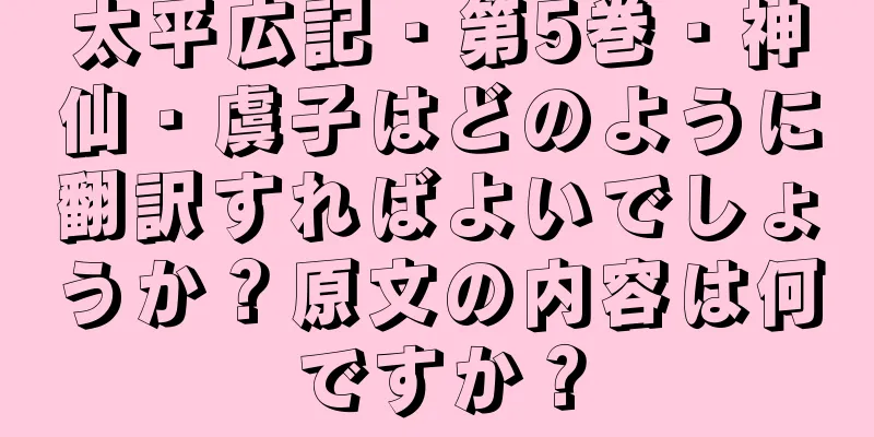 太平広記・第5巻・神仙・虞子はどのように翻訳すればよいでしょうか？原文の内容は何ですか？