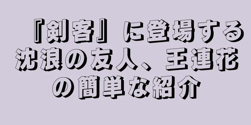『剣客』に登場する沈浪の友人、王連花の簡単な紹介