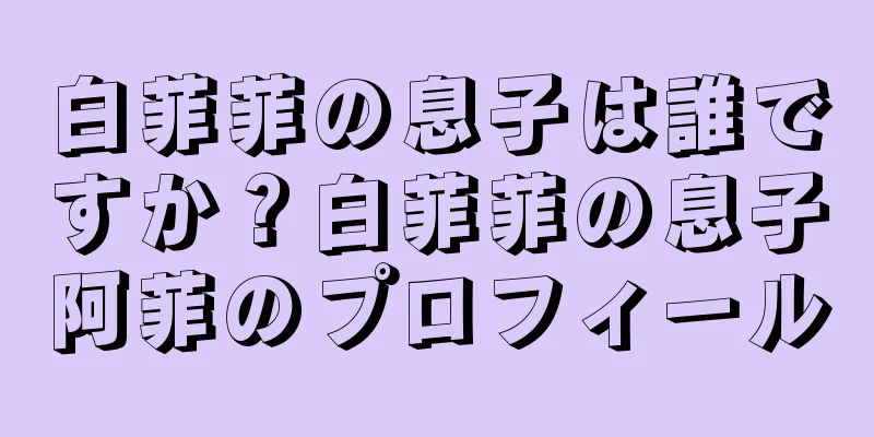 白菲菲の息子は誰ですか？白菲菲の息子阿菲のプロフィール