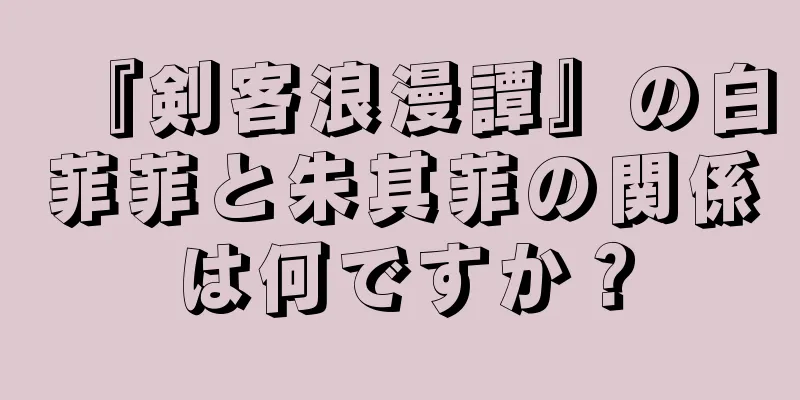 『剣客浪漫譚』の白菲菲と朱其菲の関係は何ですか？